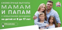 Архангельской области и НАО новая выплата для семей с невысокими доходами перечислена 13,7 тыс детей от 8 до 17 лет